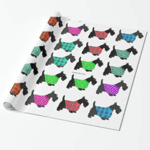Skotska terrier i tröjor presentpapper