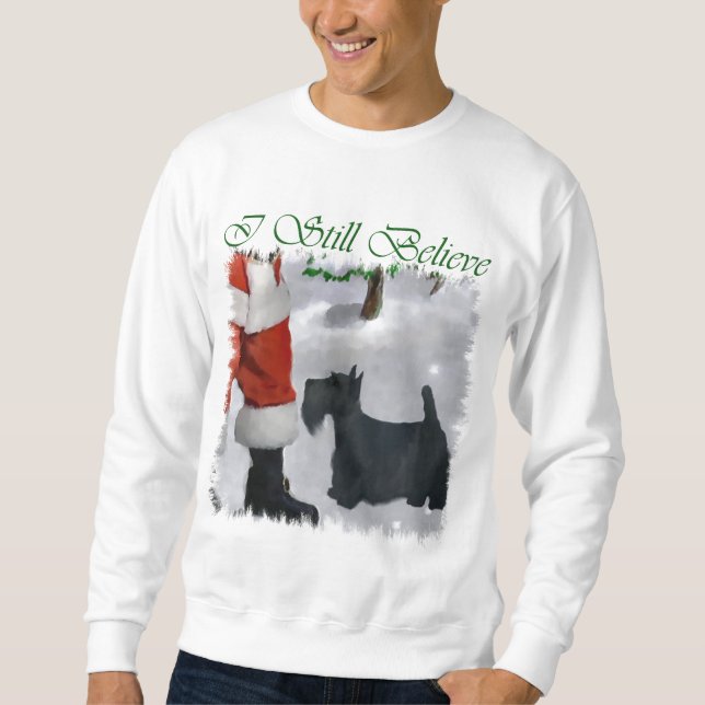 Skotska terrier-julgåvor sweatshirt (Framsida)