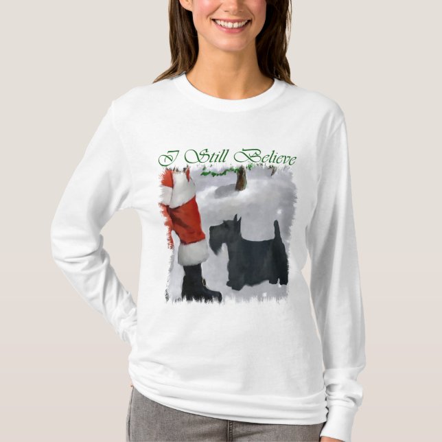 Skotska terrier-julgåvor tee shirt (Framsida)