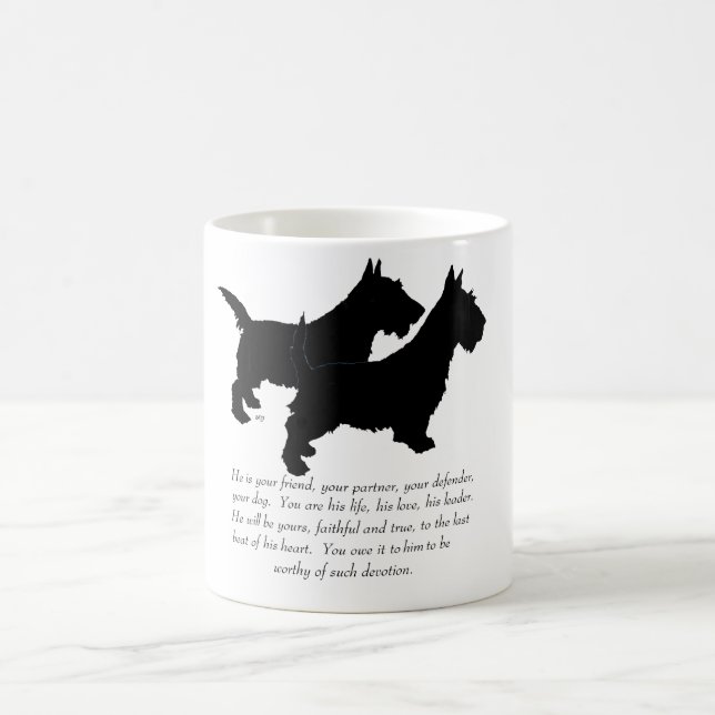Skotska terrier minnessaker - HANE Hundar Kaffemugg (Center)