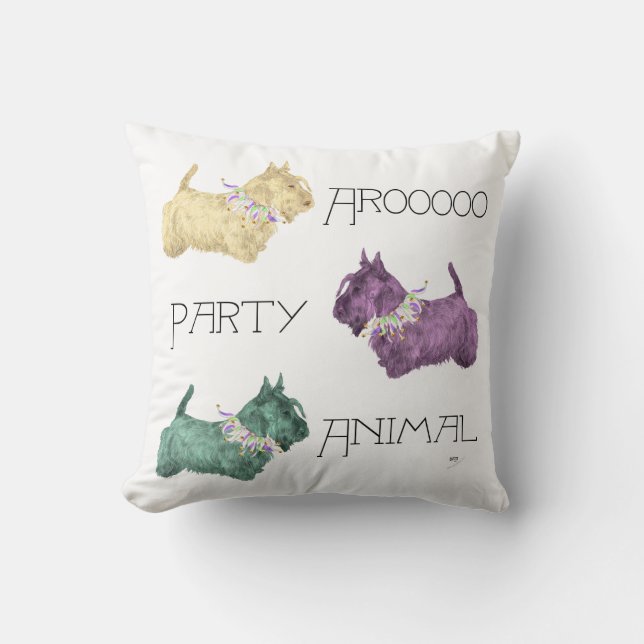 Skotska terrier-partydjur kudde (Framsida)