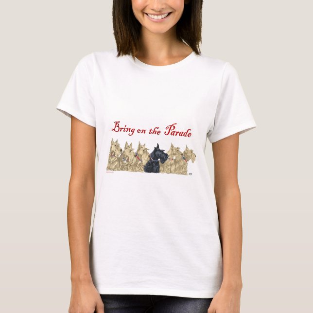 Skotska terrier patriotiska halsband tee (Framsida)