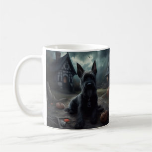 Skotska Terrier Pumpalekar Halloween Skräckinjagan Kaffemugg
