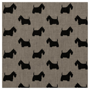 Skotska terrier silhuetter Svarta Scottie hundar Tyg