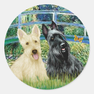 Skotska terrier (två-BW) - Bro Runt Klistermärke