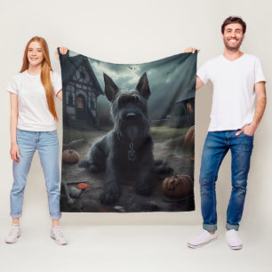 Skotska terrierpumpor Halloween läskiga Fleecefilt