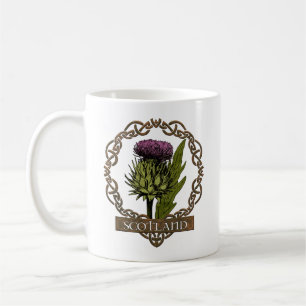 Skotska thistle Celtic Knots Proverb Kaffemugg