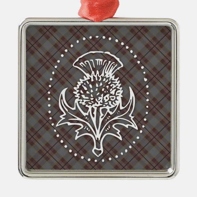 Skotska Thistle Square Ornament (Framsidan)