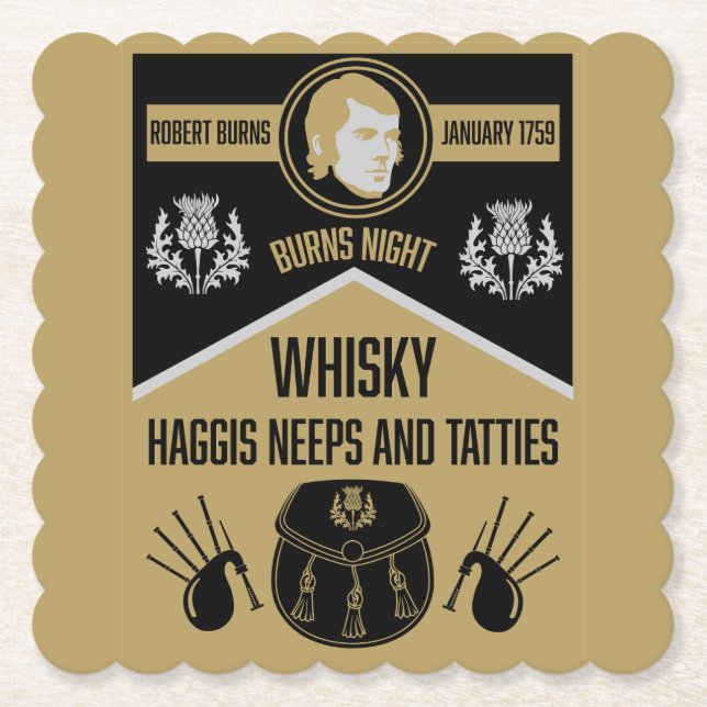 Skotskt Burns Night Underlägg Papper (Framsida)