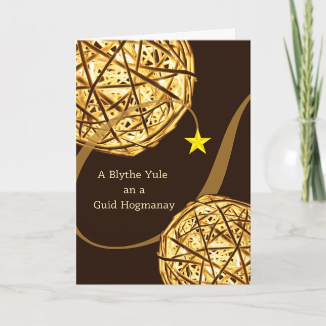 Skotskt jul och nyår Yule och Hogmanay Helgkort (Framsida)