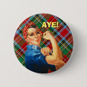 Skotskt självständighetTartanRosie Aye emblem Knapp