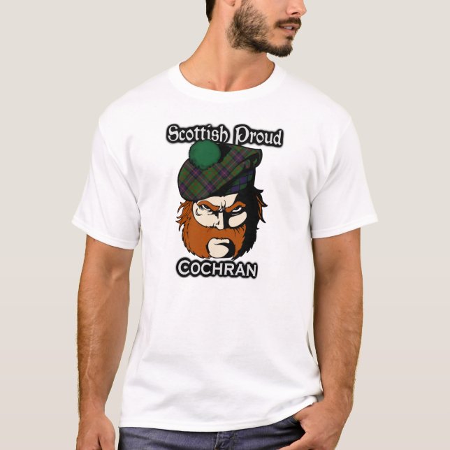 Skotskt Stolt Clan Cochran Tartan Tee Shirt (Framsida)