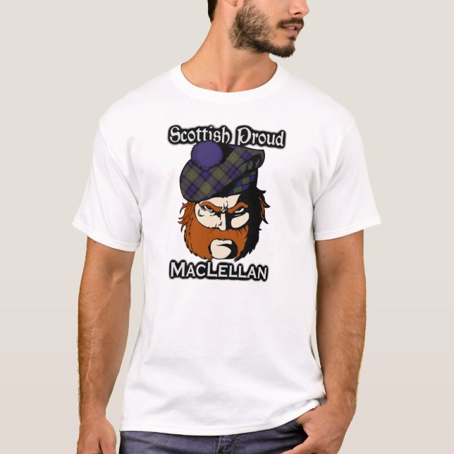 Skotskt Stolt Clan MacLellan Tartan Tee Shirt (Framsida)