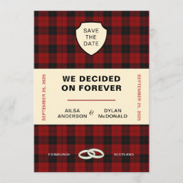 SKOTSKT TARTANBOKSOMSLAG | Spara datumet Inbjudningar