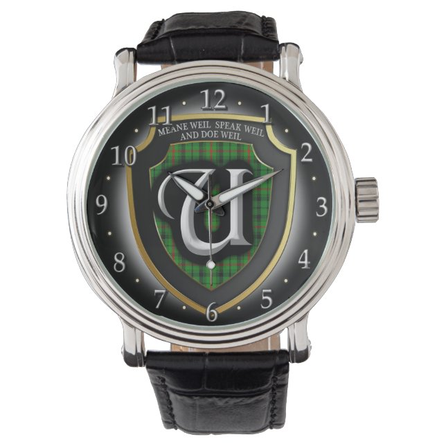 Skotskt Urquhart-klan tartan sköld Armbandsur (Framsida)