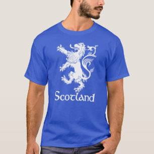 Skotskt våldsamt lejont marinblått tee shirt