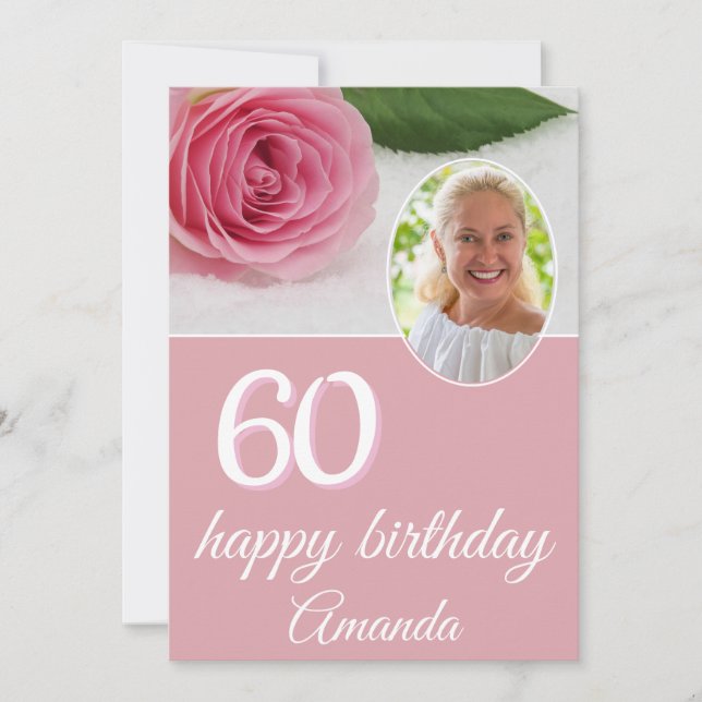 Skott Rös Blomma Foto Blommig 60-års Födelsedagsko (Framsida)