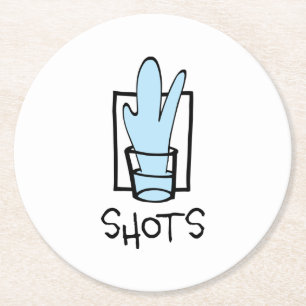 Skott Runt Pappers Coasters Underlägg Papper Rund