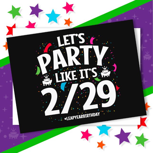 Skottår Skottdagen Party 29 Feb Födelsedag Vykort (Skapare uppladdad)