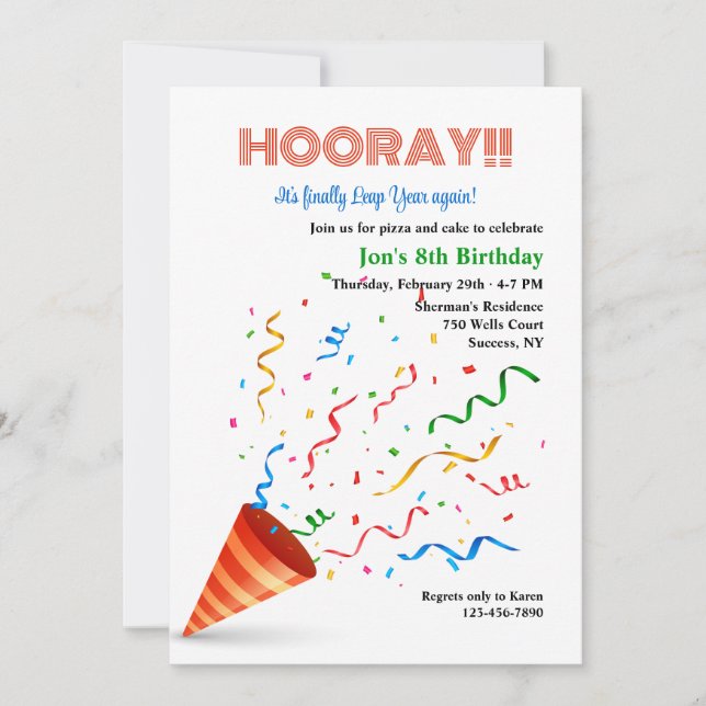 Skottårsdagsfirande Inbjudningar (Framsida)