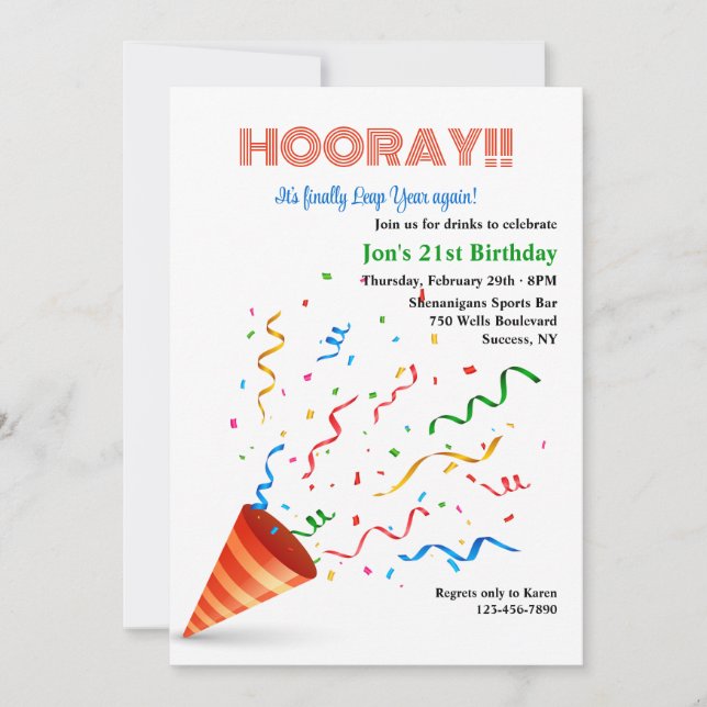 Skottårsfirande Inbjudningar (Framsida)