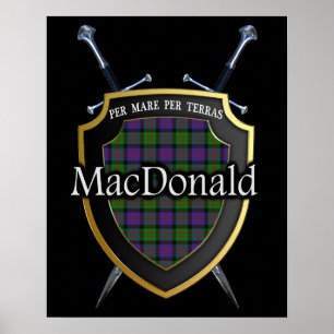 Skottet för den klanMacDonald tartanen skyddar & Poster