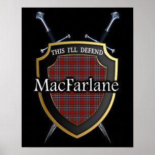 Skottet för den klanMacFarlane tartanen skyddar & Poster