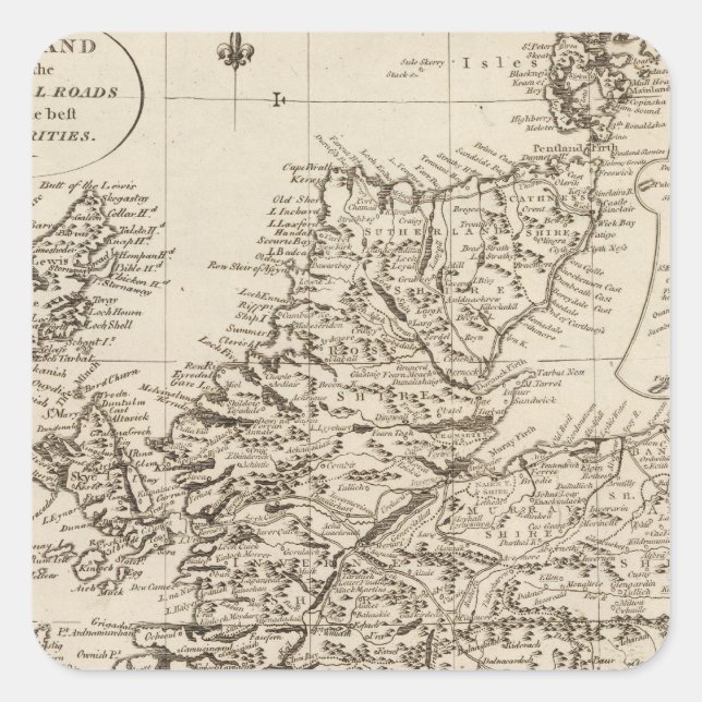 Skottland 10 fyrkantigt klistermärke (Framsida)