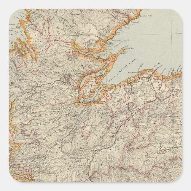 Skottland 13 fyrkantigt klistermärke (Framsida)