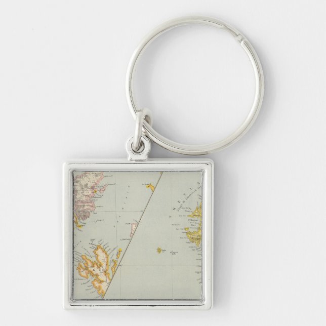 Skottland 16 fyrkantig silverfärgad nyckelring (Framsidan)