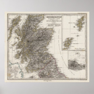 Skottland Atlas Karta 2 Poster