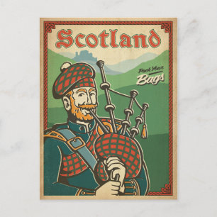 Skottland Bag Piper Vykort