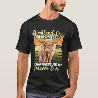 Skottland, Cattles Therapy Highland Cow T Shirt