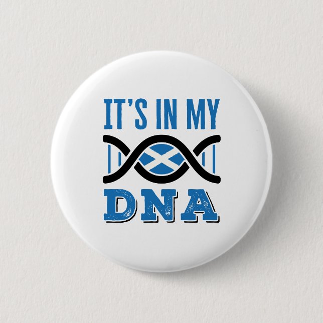 Skottland Det är i mitt DNA Scottish Flagga Pride Knapp (Framsida)