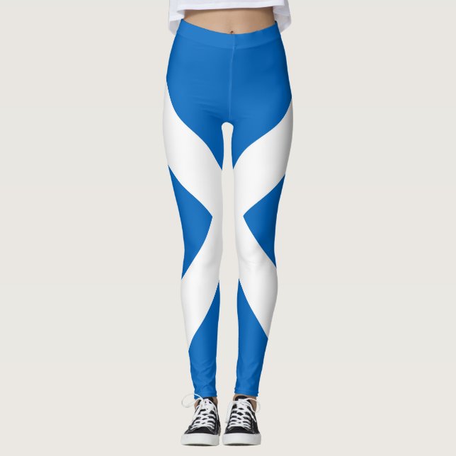 Skottland flagga Scottish Saltire Leggings (Framsida)