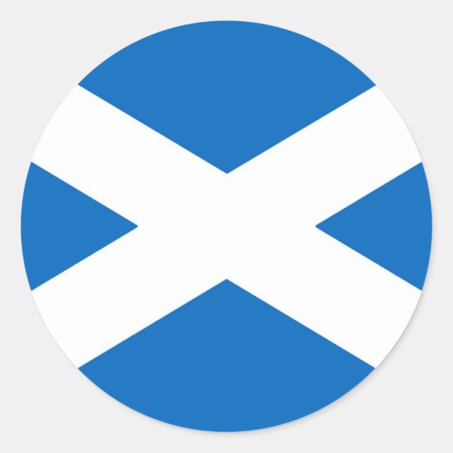 Skottland flagga Scottish Saltire Runt Klistermärke (Framsida)