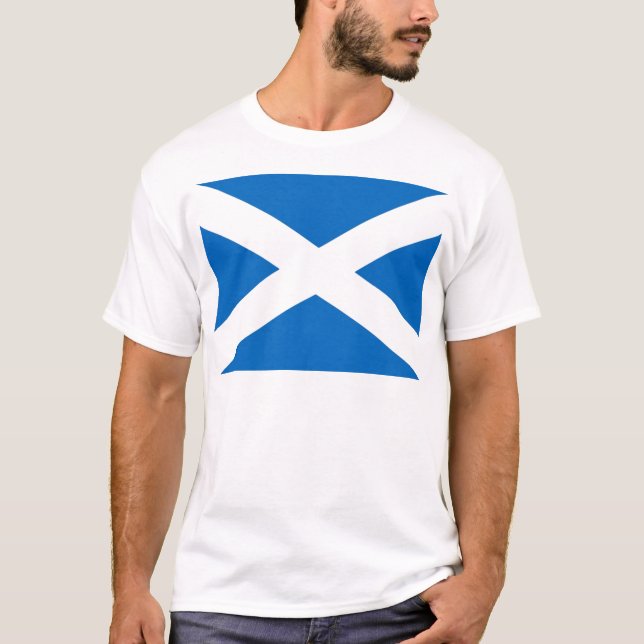 Skottland flagga Scottish Saltire T Shirt (Framsida)