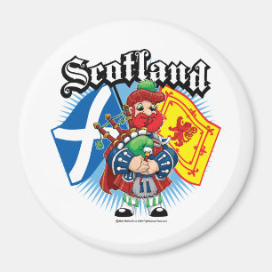Skottland flaggor och pipblåsare magnet