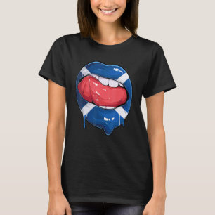 Skottland Fläkt Flagga Mouth Soccer Scotsman T Shirt