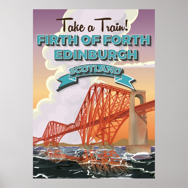 Skottland Fourth Bridge Resa affisch. Poster (Framsidan)