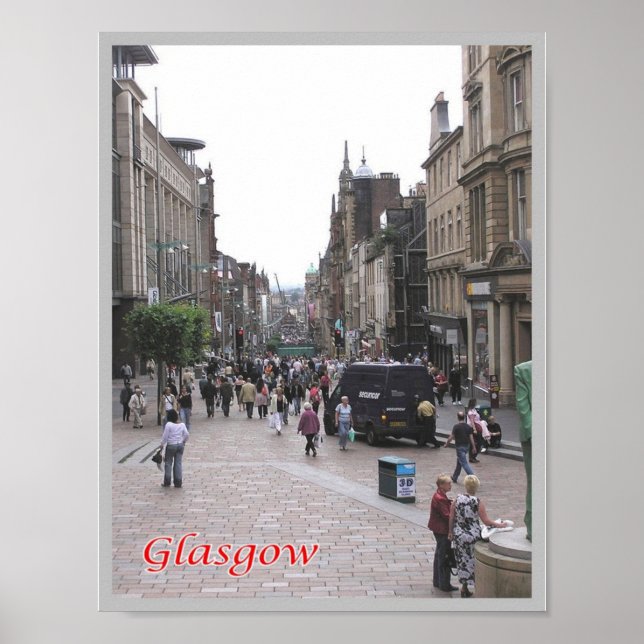 Skottland - Glasgow - Buchanan Street - Poster (Framsidan)