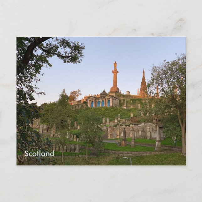 Skottland, Glasgow Necropolis, Glasgow, Skottland Vykort (Framsida)