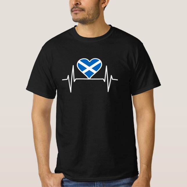 Skottland Heartslag T Shirt (Framsida)