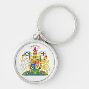 Skottland Jackar Arm Keychain Rund Silverfärgad Nyckelring