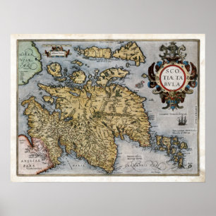 Skottland karta 1580 poster