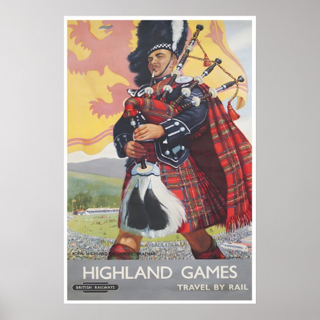 Skottland Konst Skotsk Tryck Brittiska Järnvägarna (Framsidan)