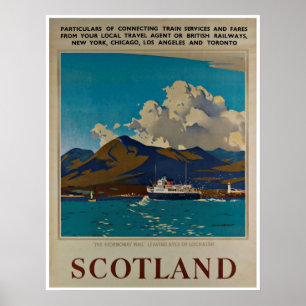 Skottland Kyle av den Lochalsh vintage Poster