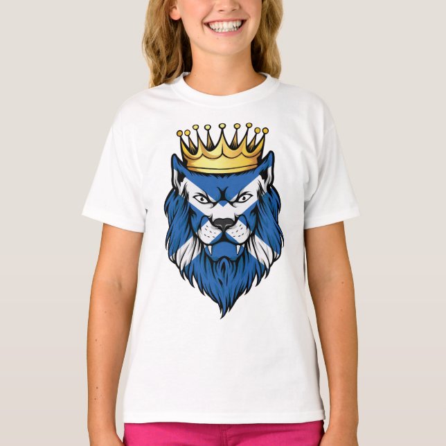 Skottland Lejona Kung Flagga T Shirt (Framsida)