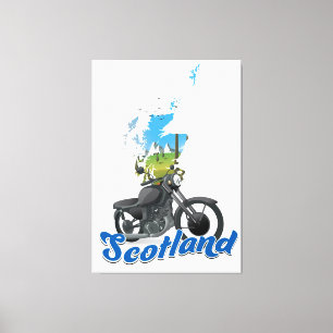 Skottland - motorcykel karta resesposer canvastryck