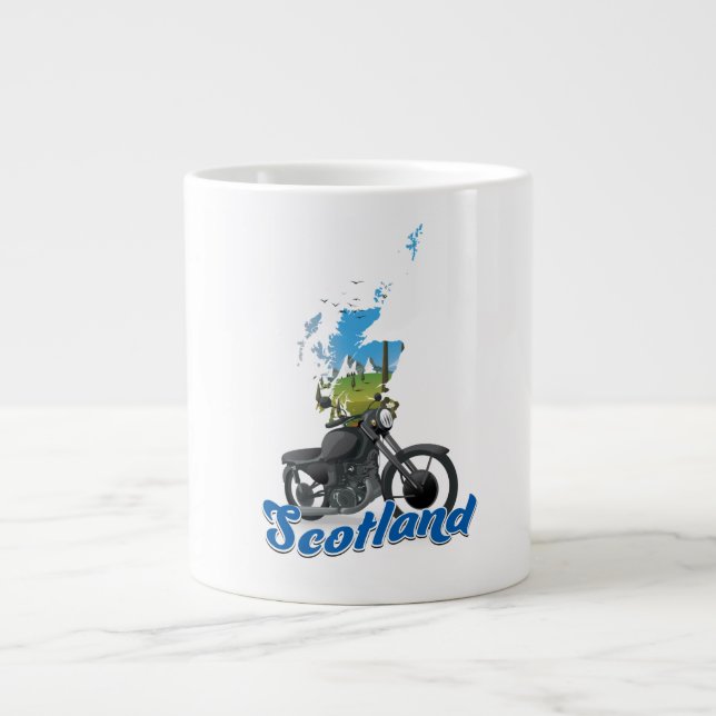Skottland - motorcykel karta resesposer jumbo mugg (Framsidan)